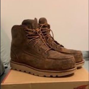 Red wing work boot. Steel toe. 10.5 Wide. Did not fit.